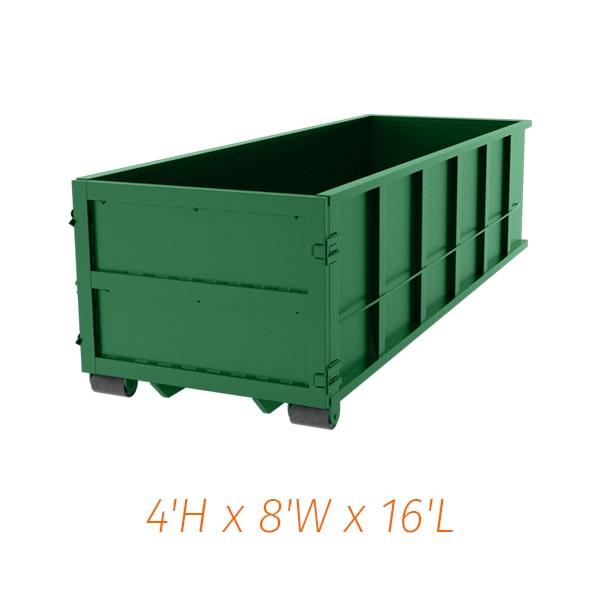 15-yard dumpsters are ideal for medium-sized projects, such as kitchen or bathroom renovations, small basement cleanouts or landscaping projects